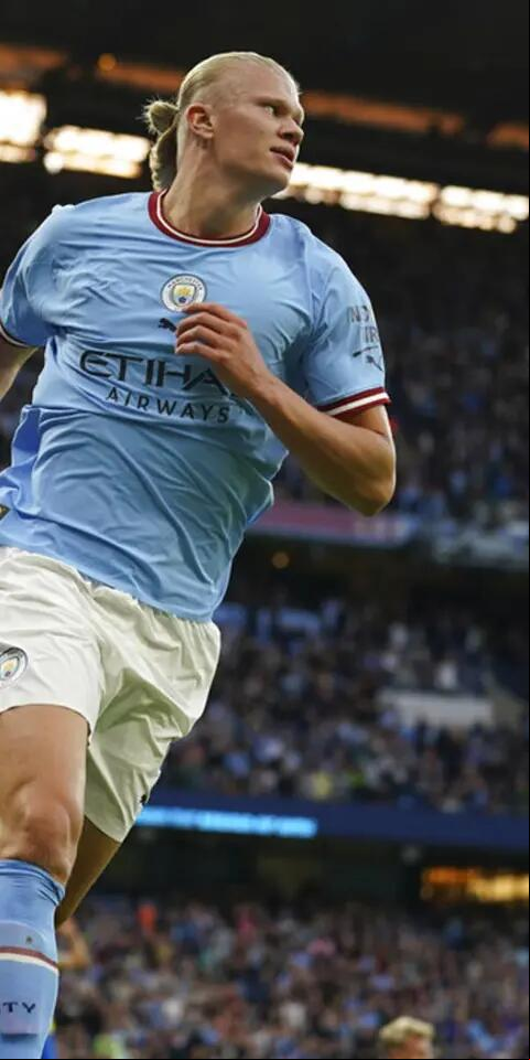 Erling Haaland, en la imagen, celebra un gol anotado. Cuotas al campeón de la Premier League.